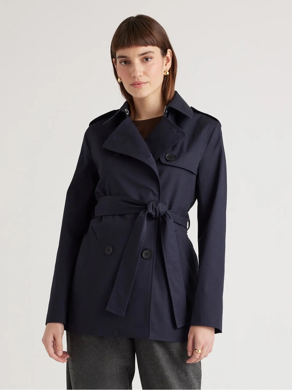 NWT Quince Comfort Stretch Short Trench Coat
